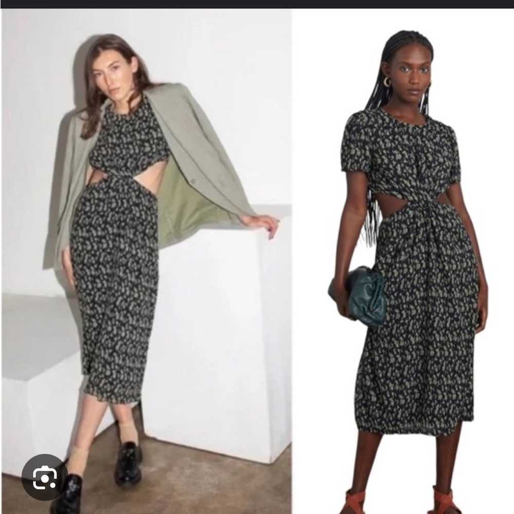 Who What Wear Floral side cutout midi dress